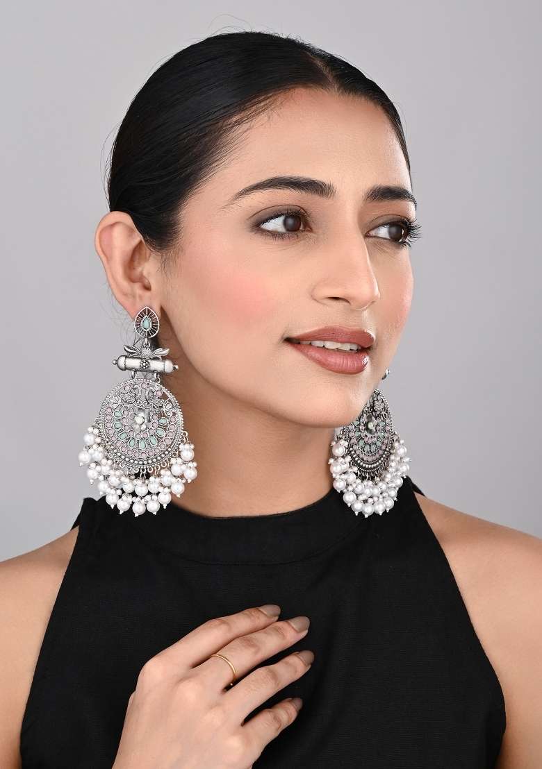 Silver  Zinc Alloy Earring - Indya