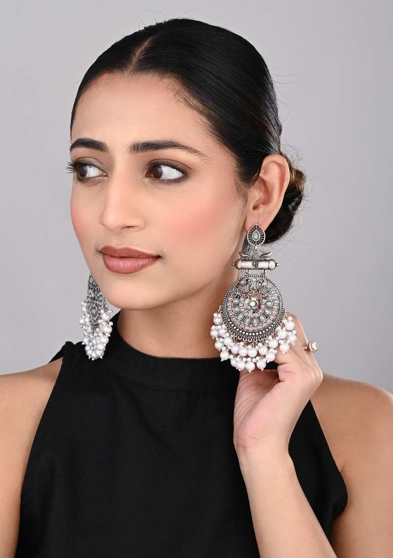 Silver  Zinc Alloy Earring - Indya