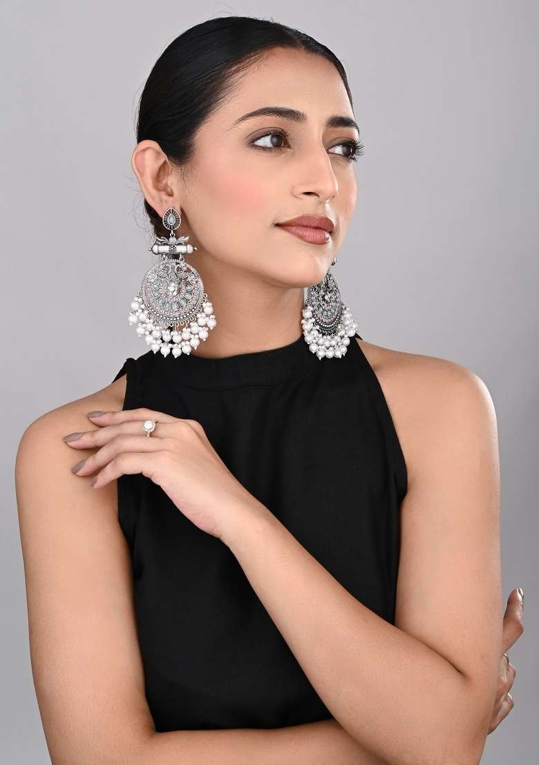 Silver  Zinc Alloy Earring - Indya