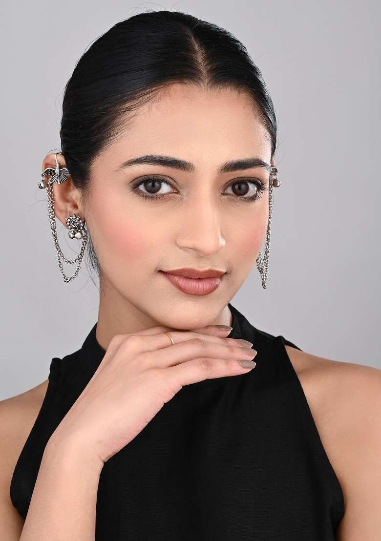 Silver  Zinc Alloy Earring - Indya