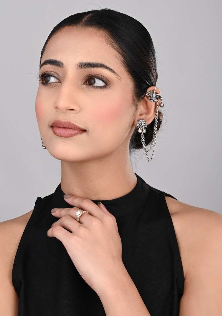 Silver  Zinc Alloy Earring - Indya