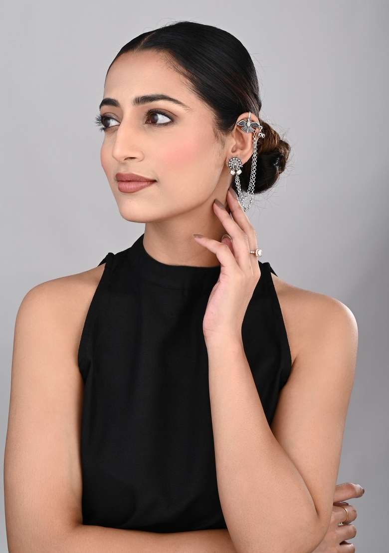 Silver  Zinc Alloy Earring - Indya