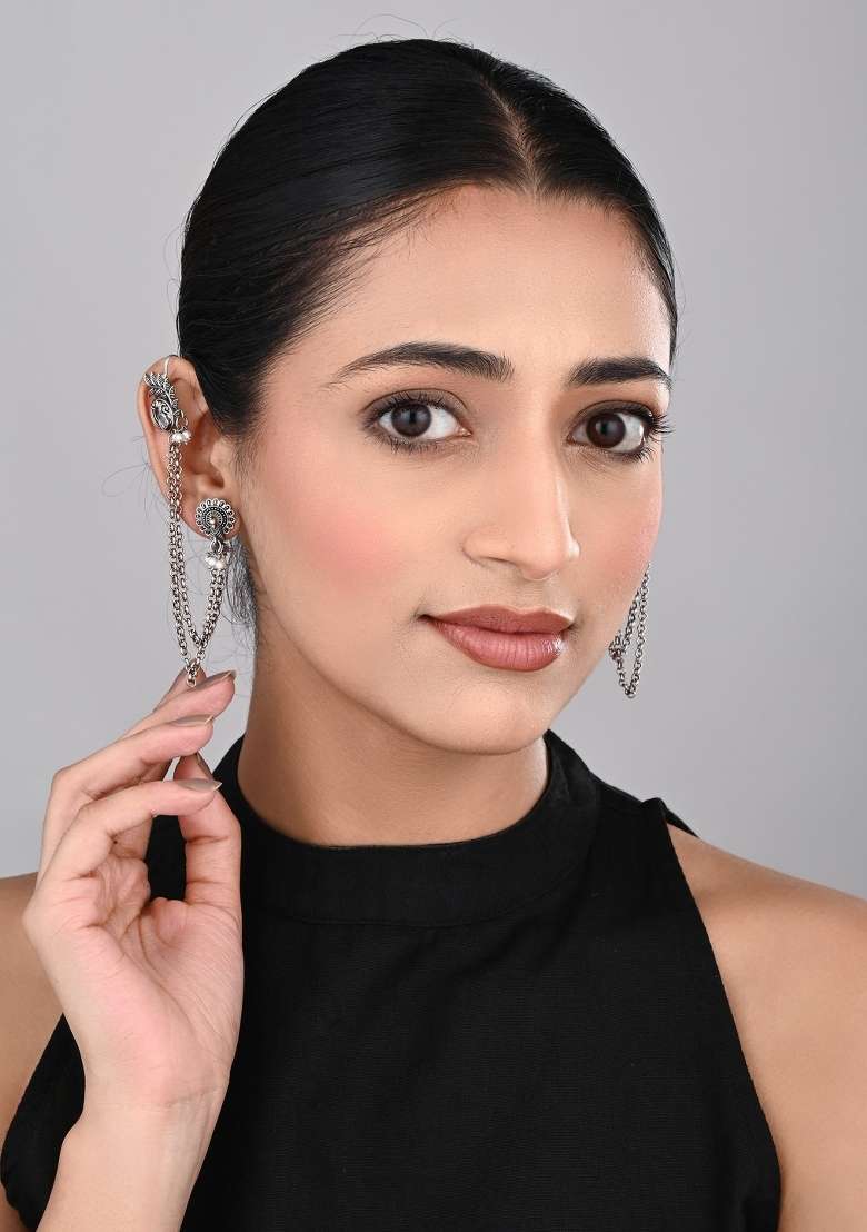 Silver  Zinc Alloy Earring - Indya