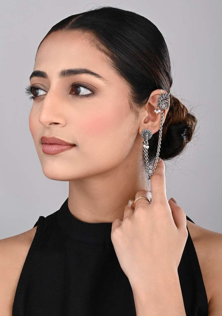 Silver  Zinc Alloy Earring - Indya