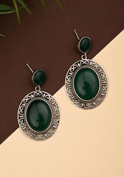 Green  Brass Earring
