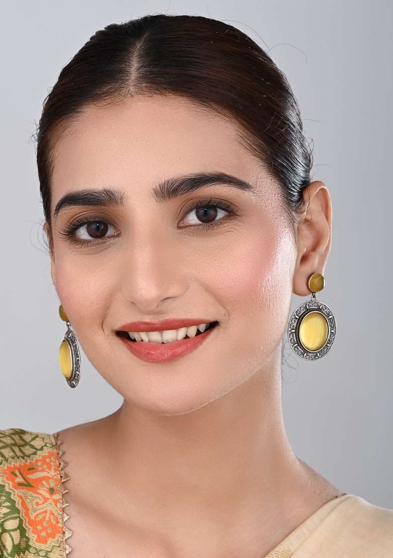 Yellow  Brass Earring - Indya