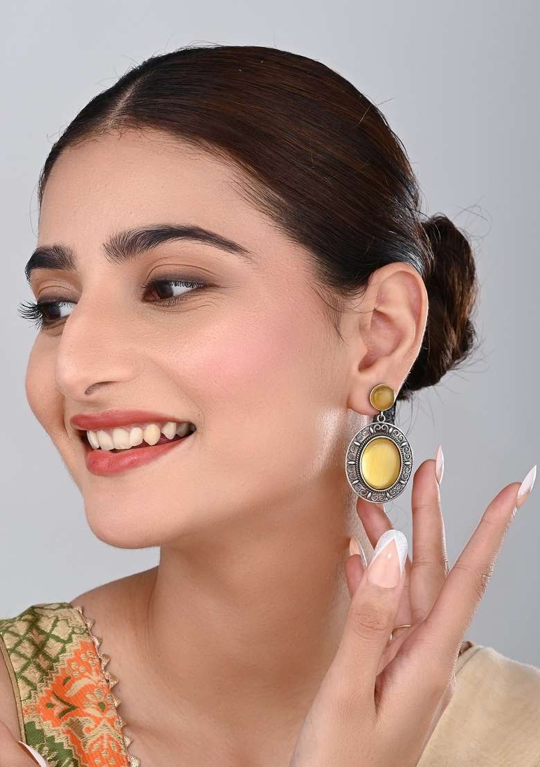 Yellow  Brass Earring - Indya