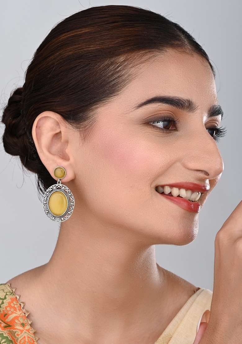 Yellow  Brass Earring - Indya