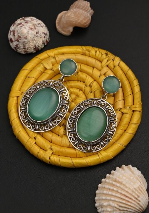 Turquoise  Brass Earring