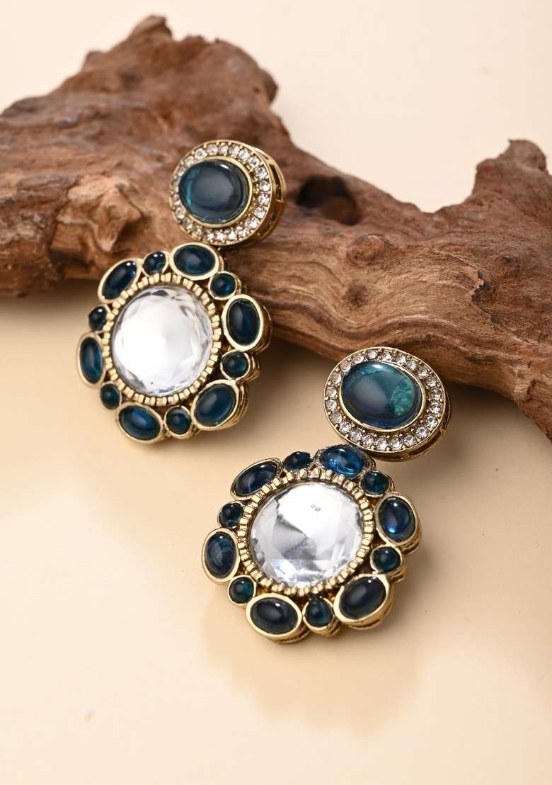 Blue  Zinc Alloy Earring - Indya
