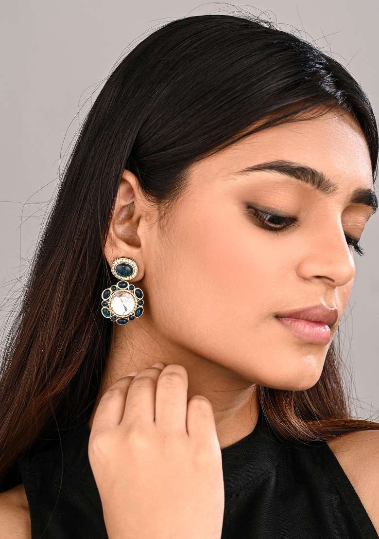 Blue  Zinc Alloy Earring - Indya
