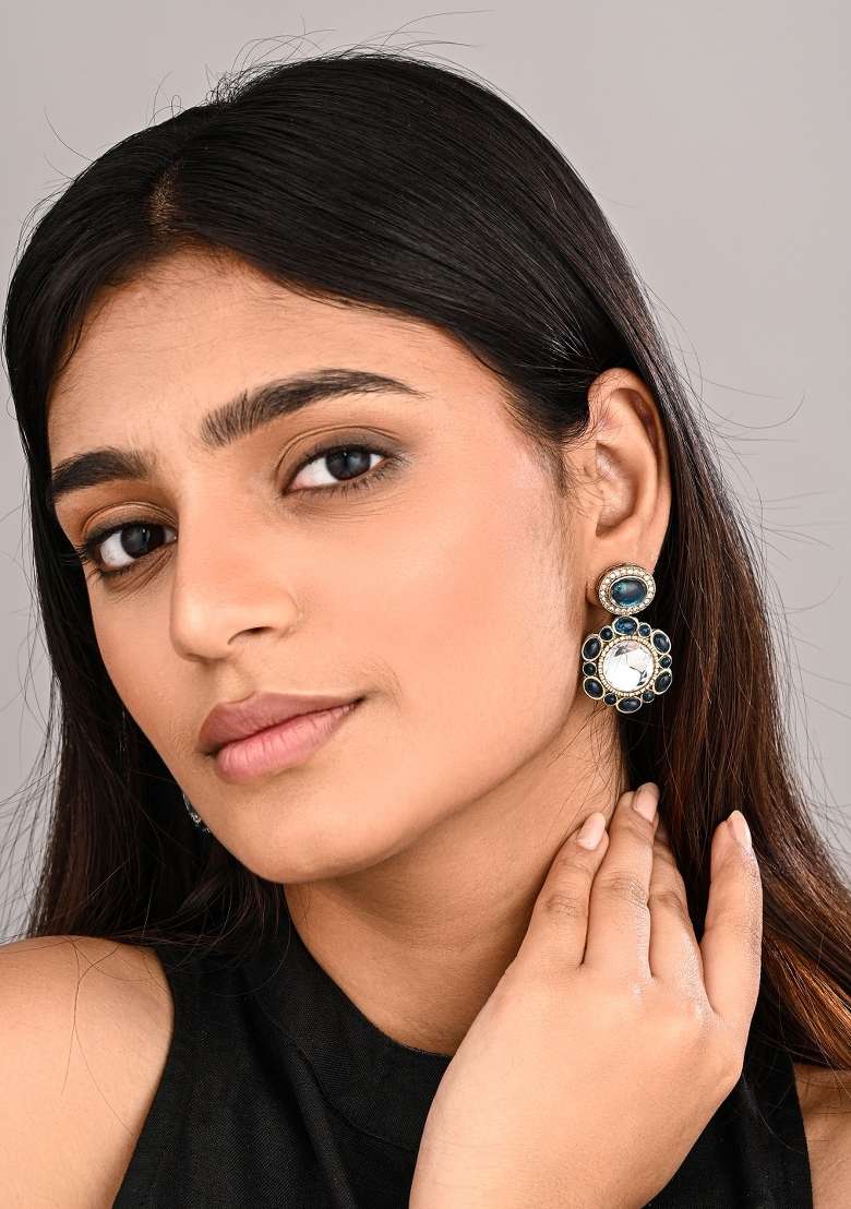 Blue  Zinc Alloy Earring - Indya