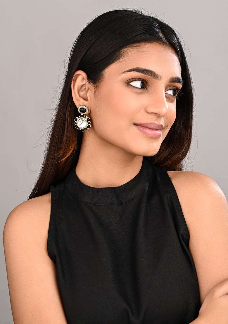 Black  Zinc Alloy Earring - Indya