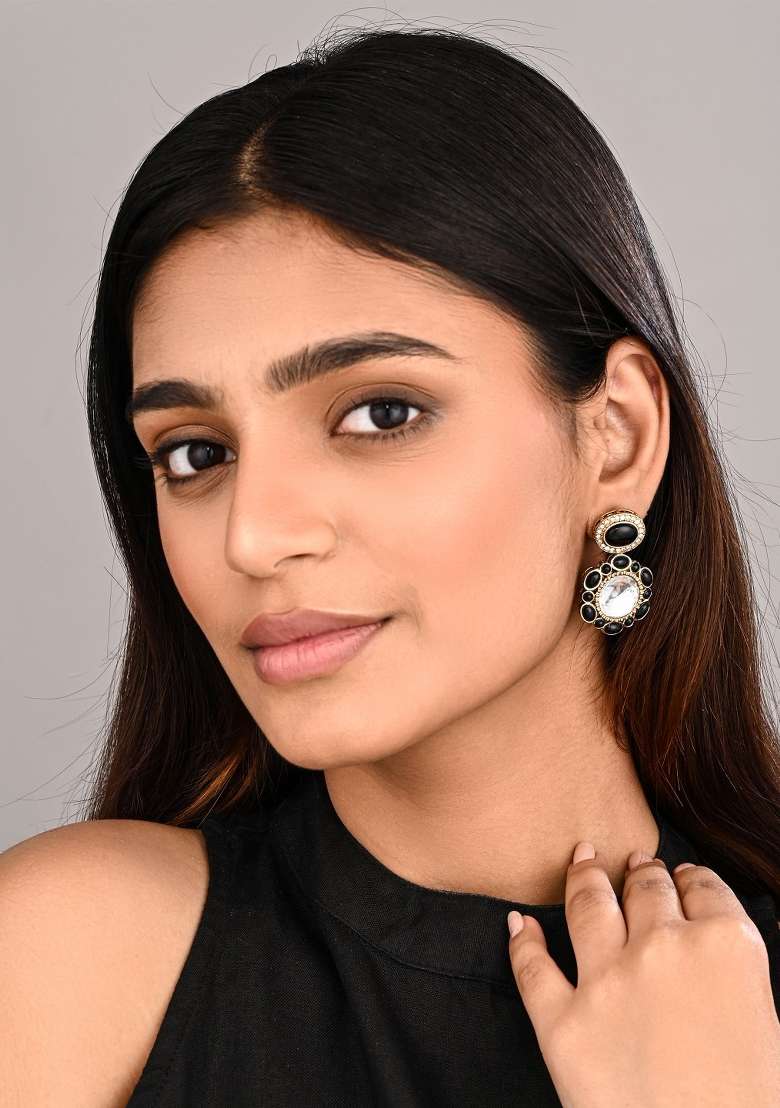 Black  Zinc Alloy Earring - Indya