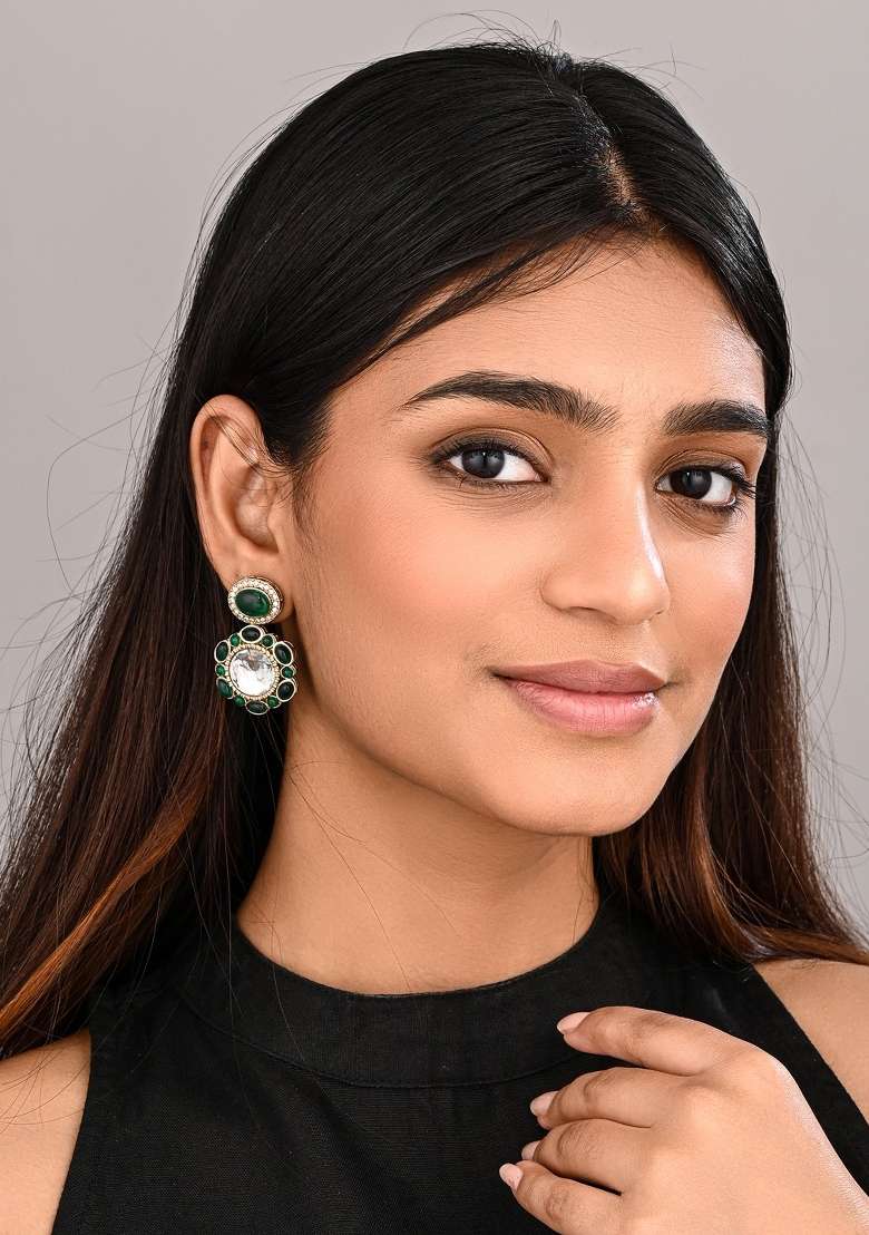 Green  Zinc Alloy Earring - Indya