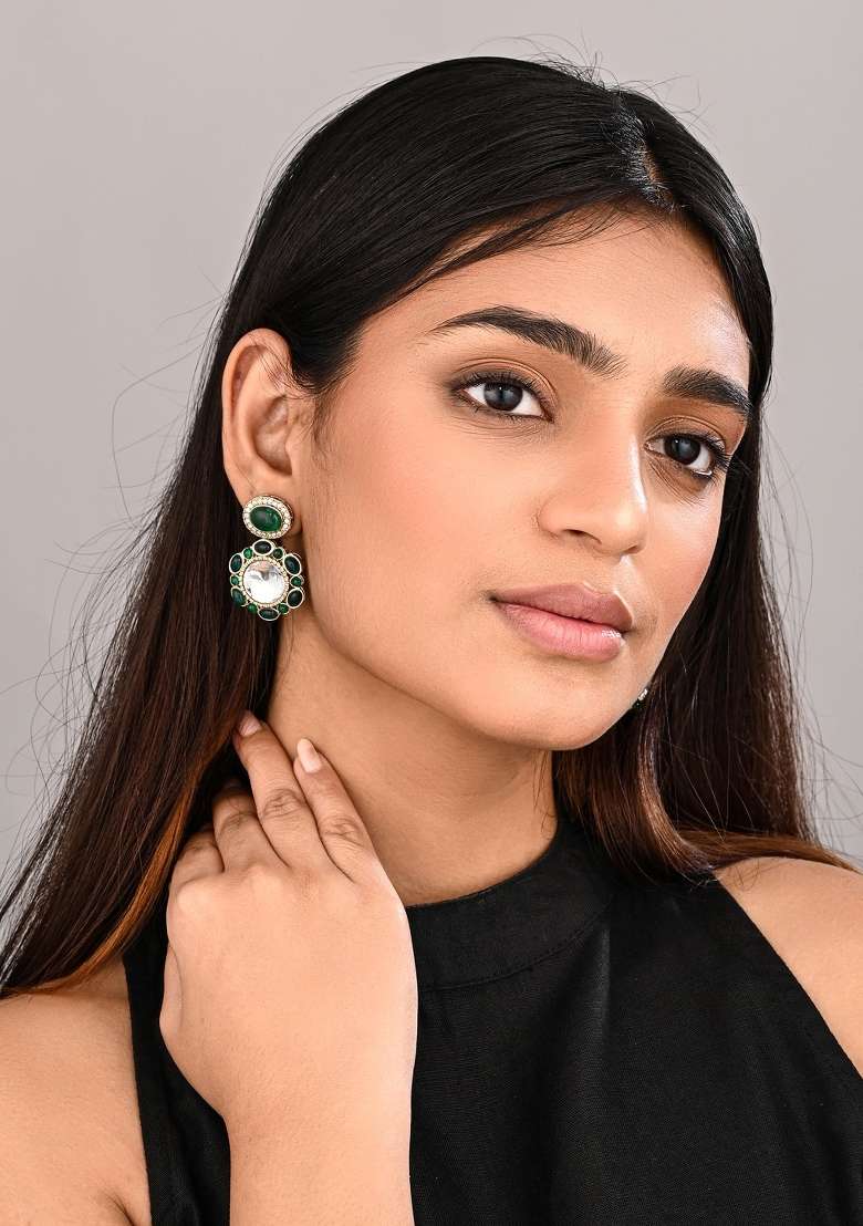 Green  Zinc Alloy Earring - Indya