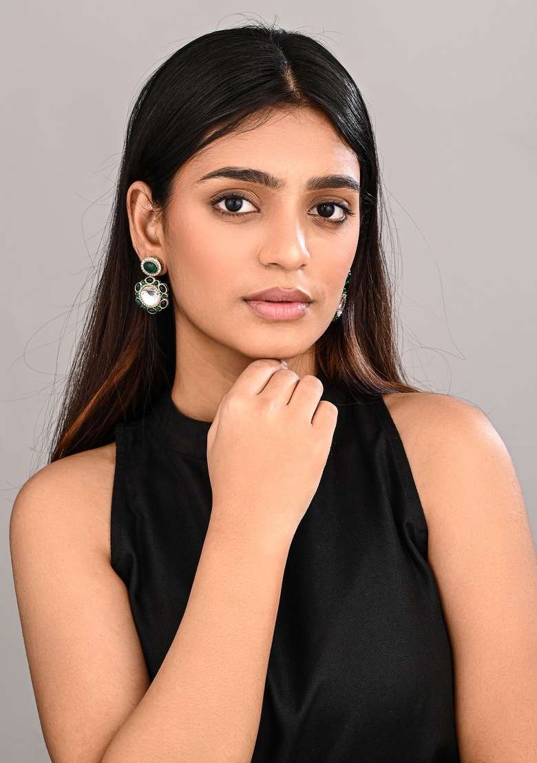 Green  Zinc Alloy Earring - Indya