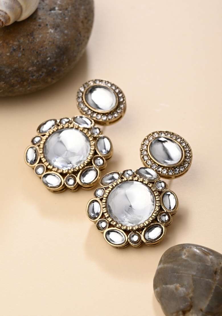 Golden  Zinc Alloy Earring - Indya