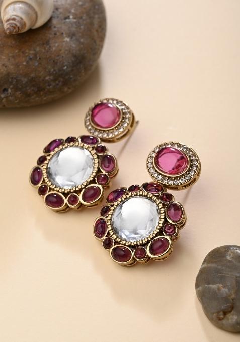 Maroon  Zinc Alloy Earring