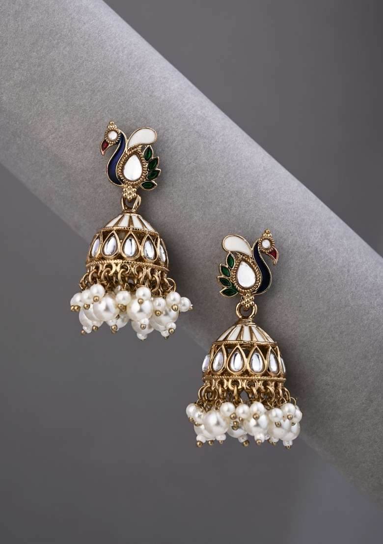 White  Zinc Alloy Earring - Indya
