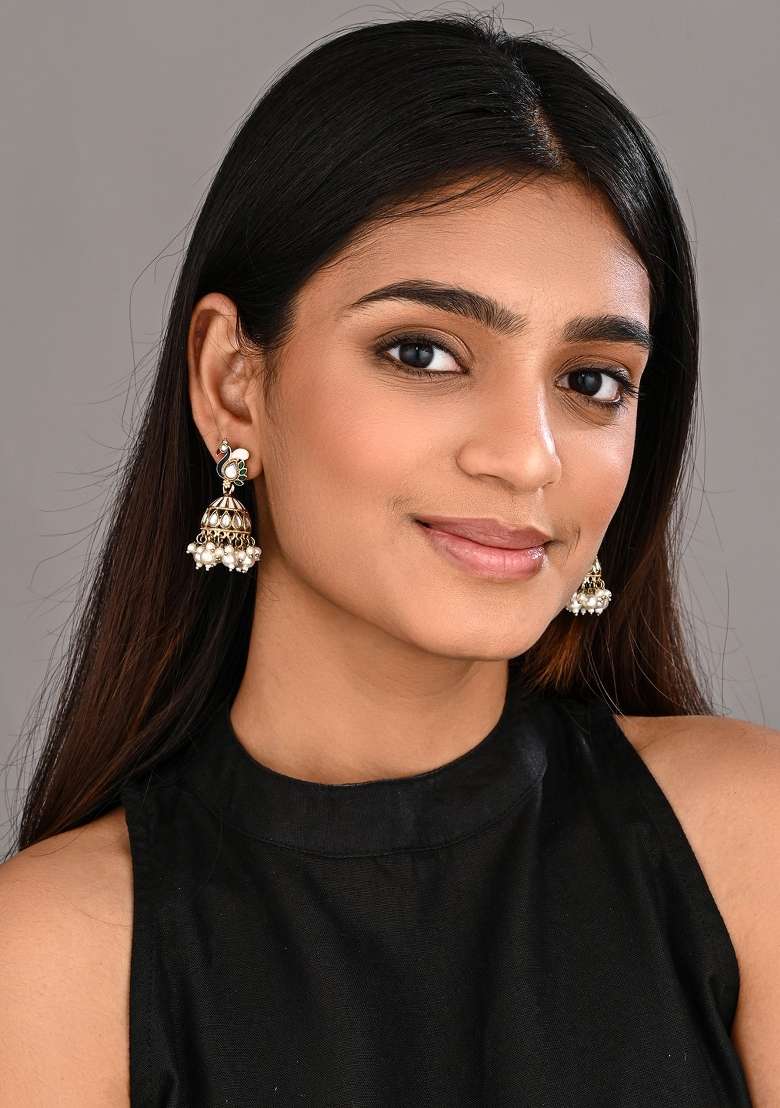 White  Zinc Alloy Earring - Indya
