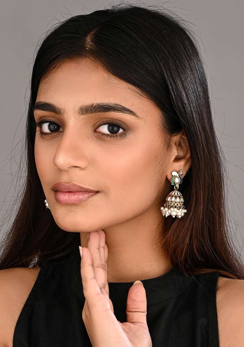 White  Zinc Alloy Earring - Indya