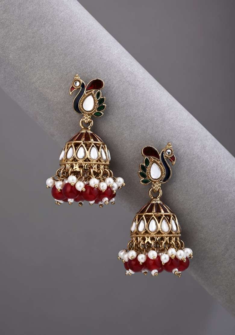 Red  Zinc Alloy Earring - Indya