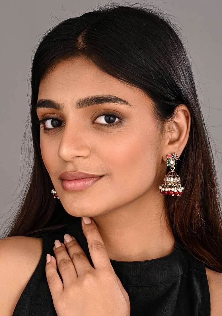 Red  Zinc Alloy Earring - Indya