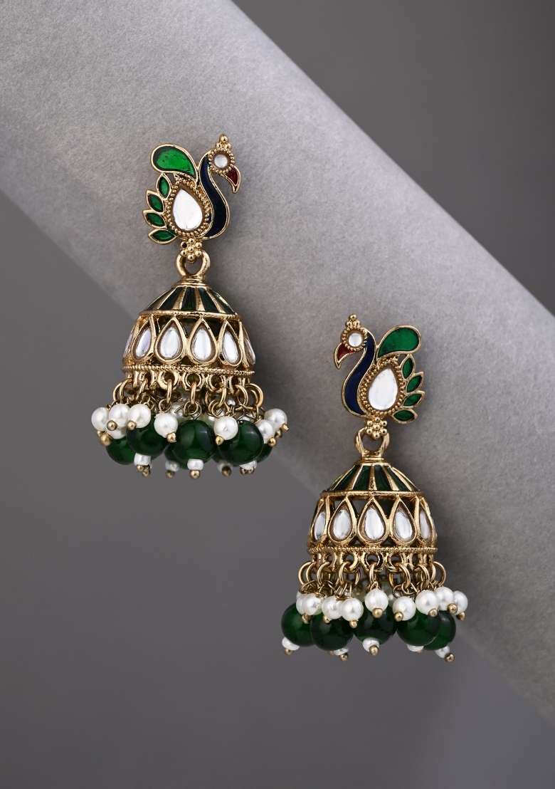 Green  Zinc Alloy Earring - Indya