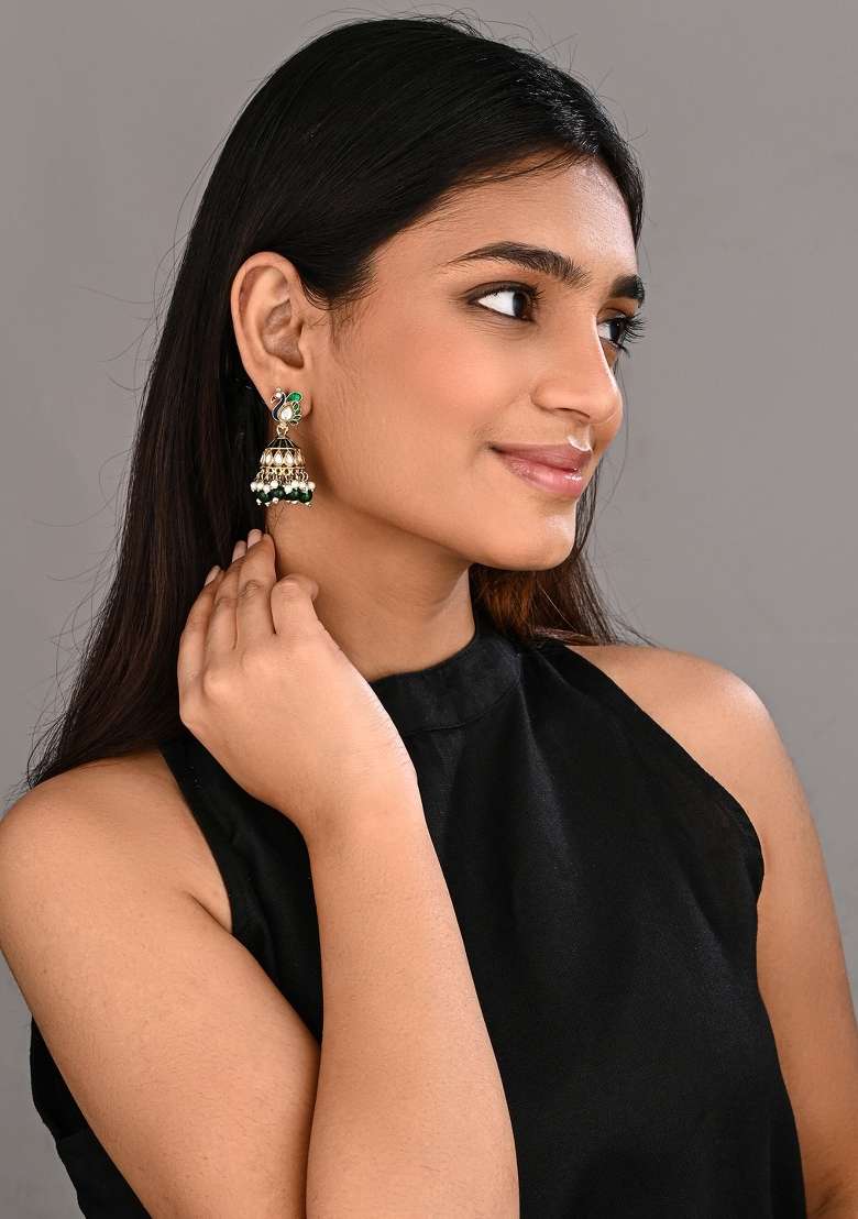 Green  Zinc Alloy Earring - Indya