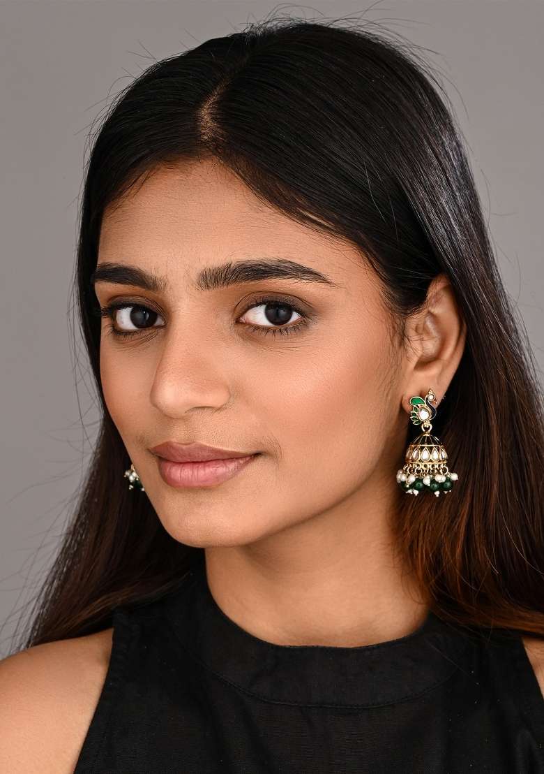 Green  Zinc Alloy Earring - Indya