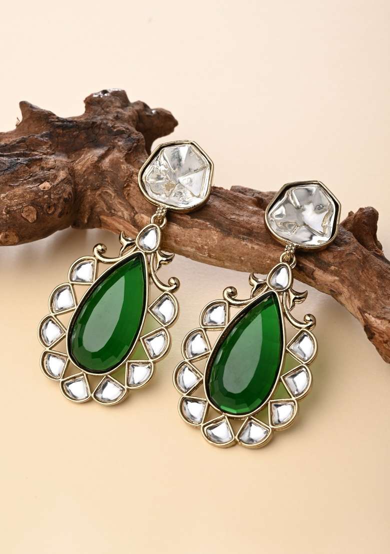 Green  Zinc Alloy Earring - Indya