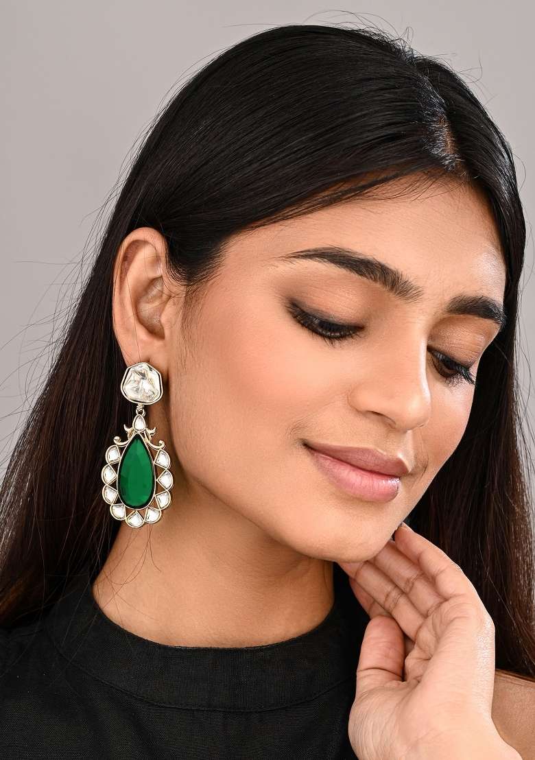 Green  Zinc Alloy Earring - Indya