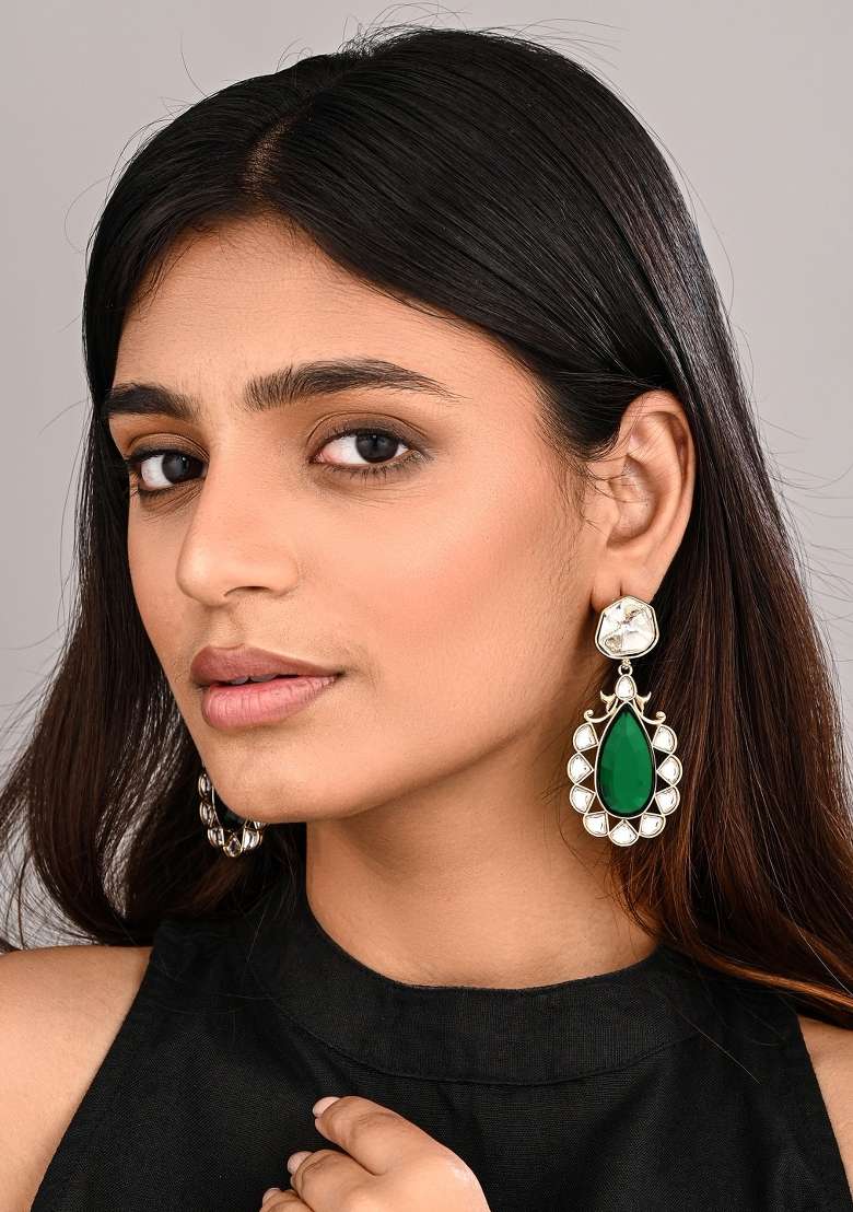 Green  Zinc Alloy Earring - Indya