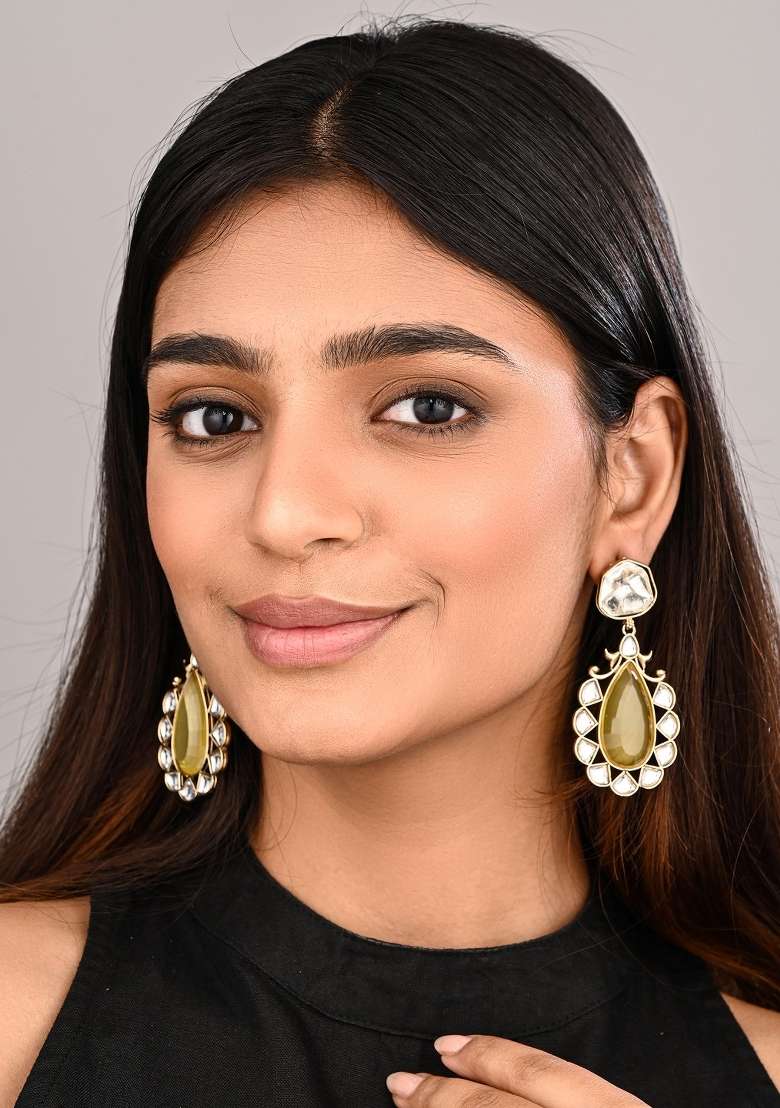 Yellow  Zinc Alloy Earring - Indya