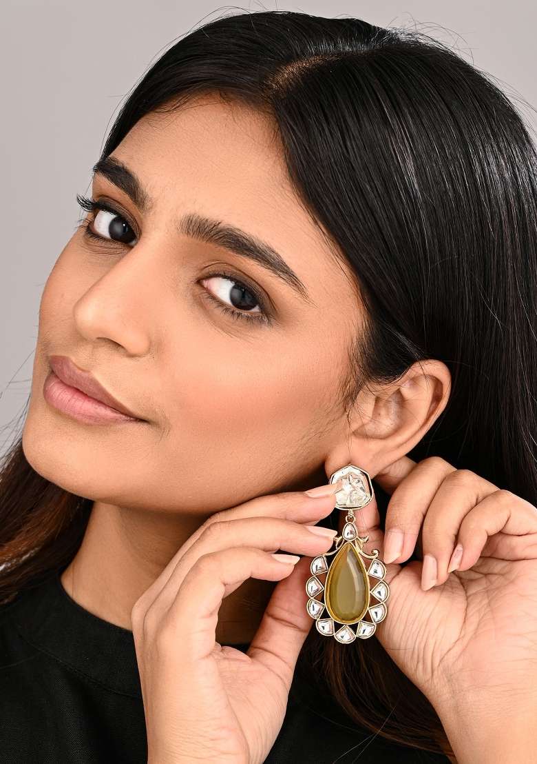 Yellow  Zinc Alloy Earring - Indya