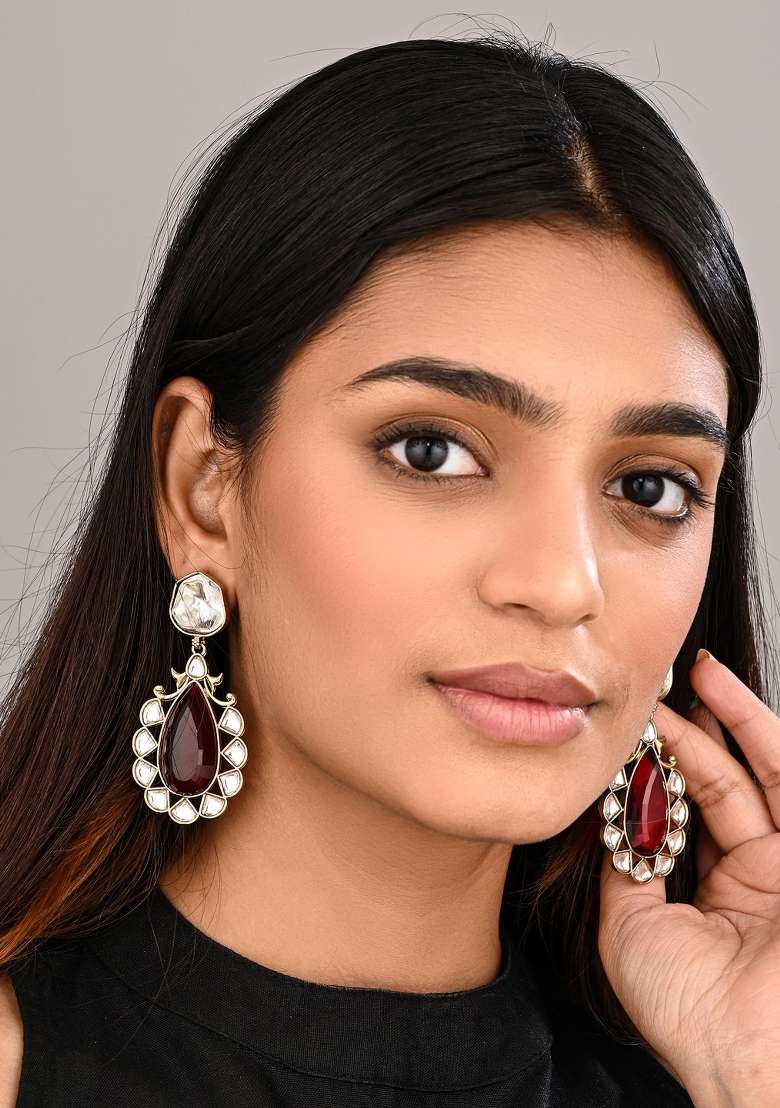 Red  Zinc Alloy Earring - Indya
