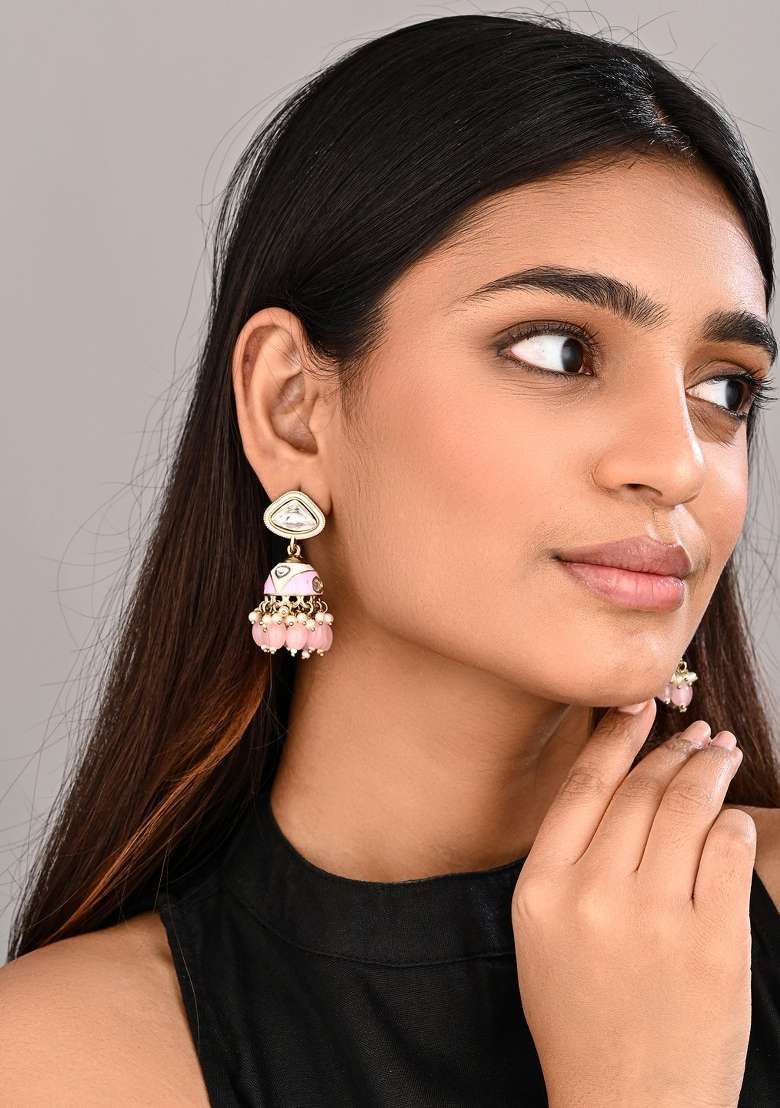 Peach  Zinc Alloy Earring - Indya