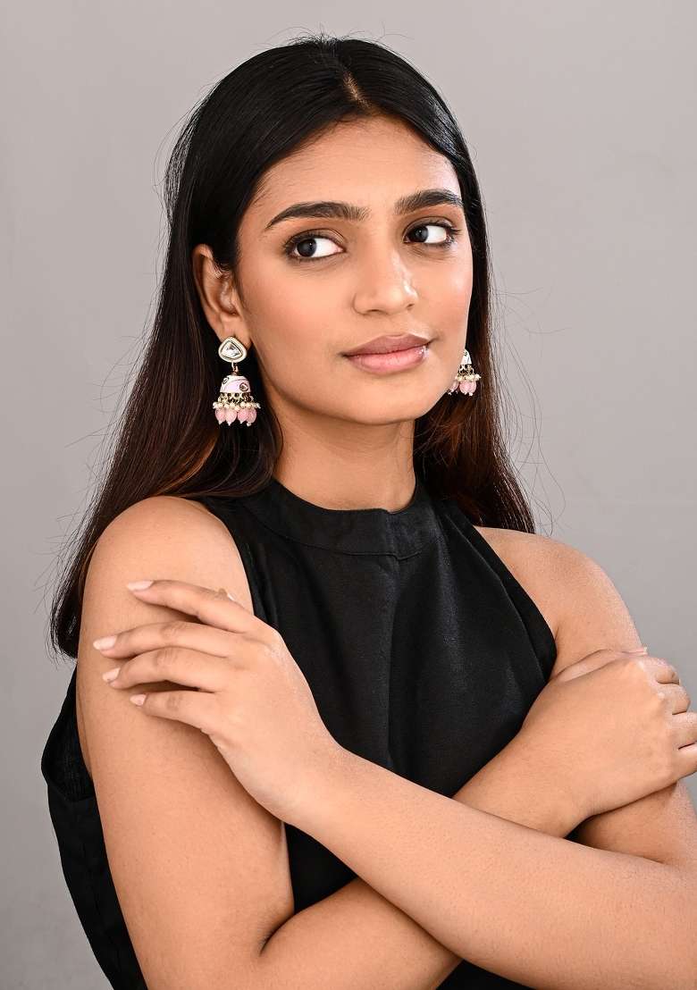 Peach  Zinc Alloy Earring - Indya