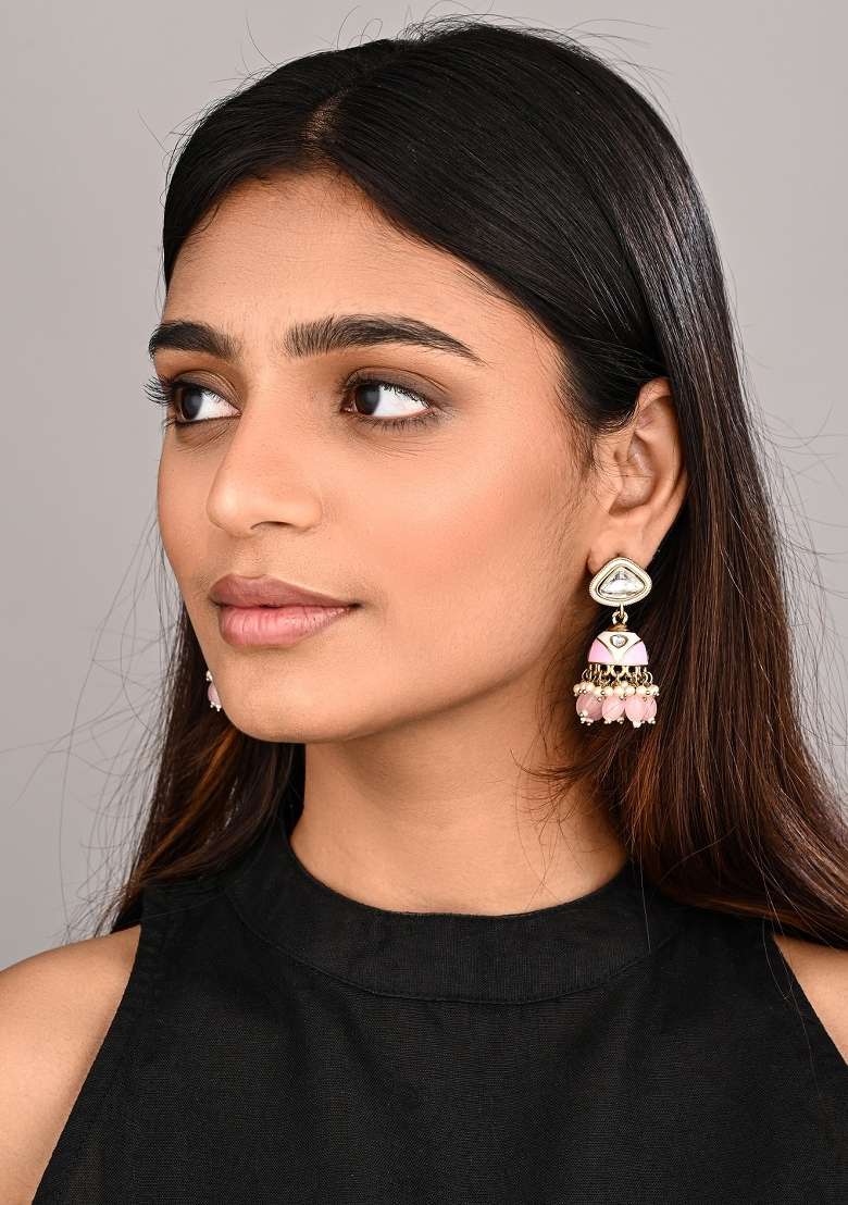 Peach  Zinc Alloy Earring - Indya