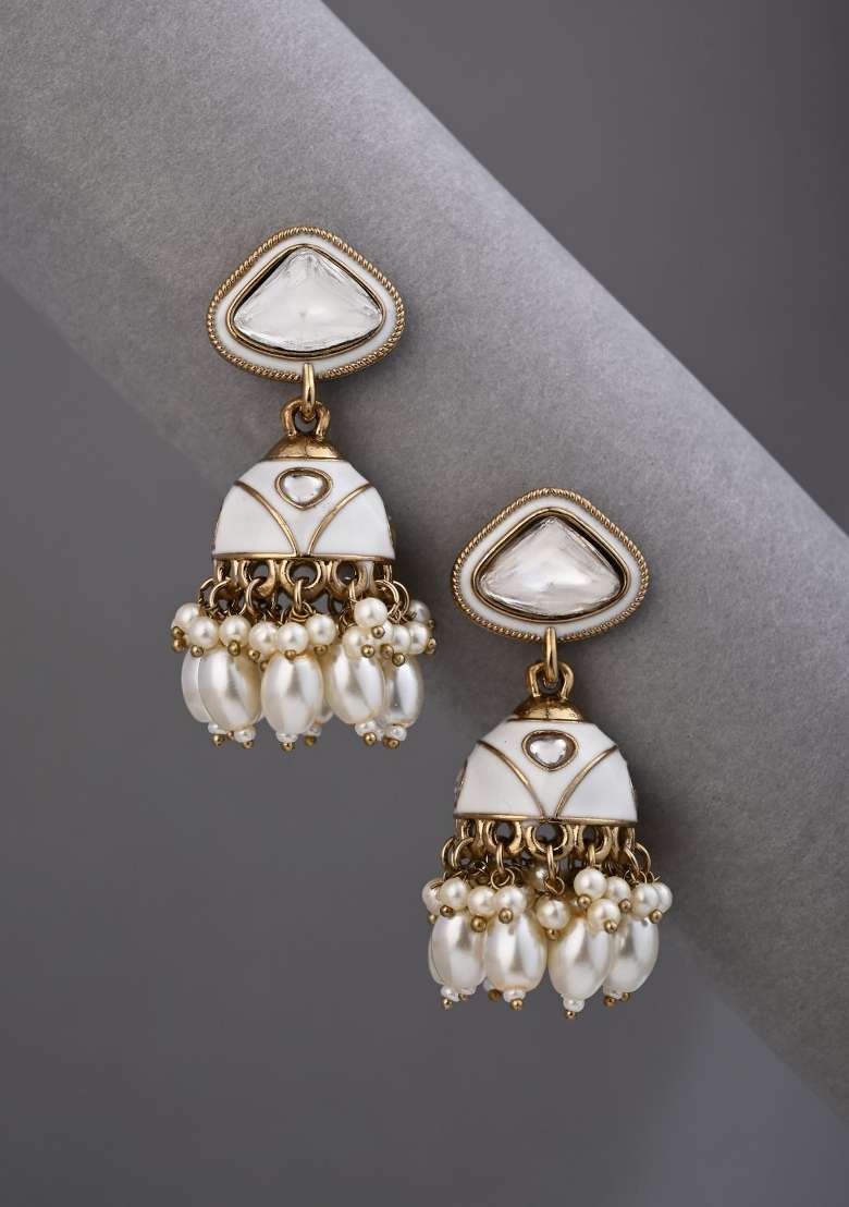 White  Zinc Alloy Earring - Indya
