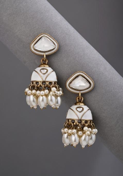 White  Zinc Alloy Earring