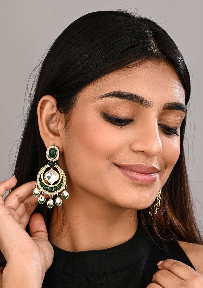 Green  Zinc Alloy Earring - Indya