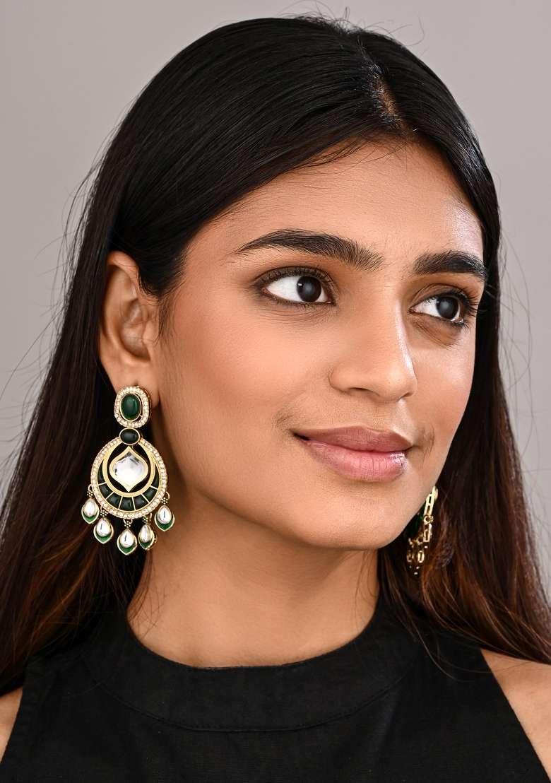 Green  Zinc Alloy Earring - Indya