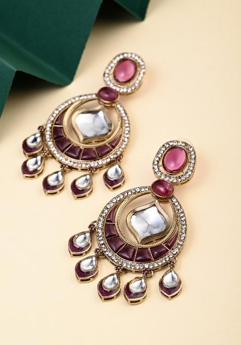 Maroon  Zinc Alloy Earring