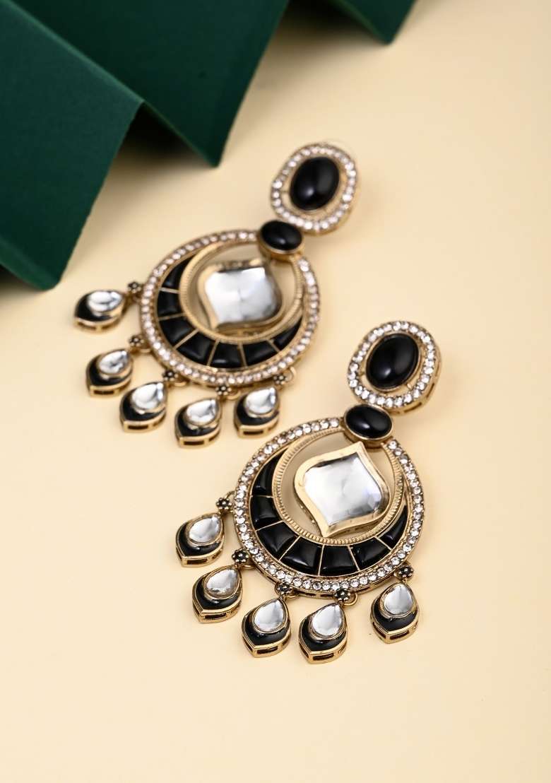 Black  Zinc Alloy Earring - Indya