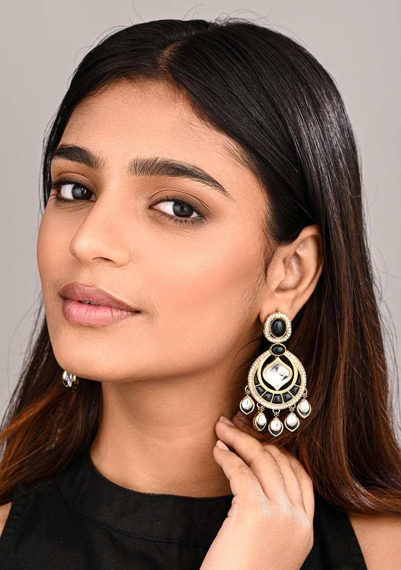 Black  Zinc Alloy Earring - Indya