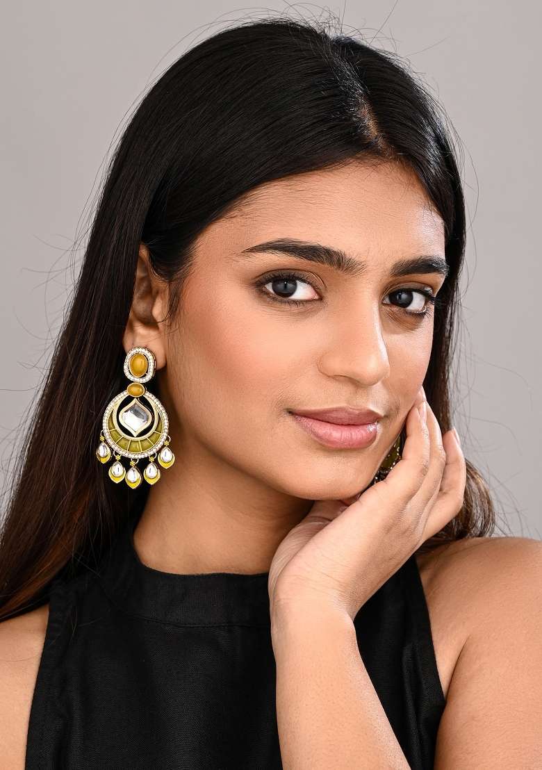 Yellow  Zinc Alloy Earring - Indya
