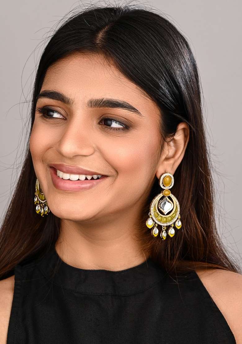 Yellow  Zinc Alloy Earring - Indya