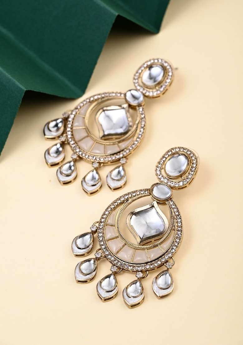 White  Zinc Alloy Earring - Indya